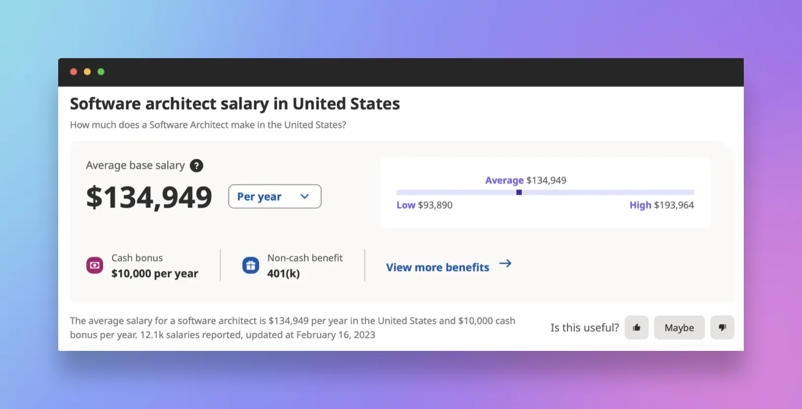 software architect salary