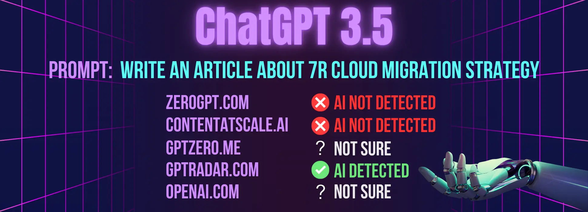 ChatGPT 3.5 results for prompt #1