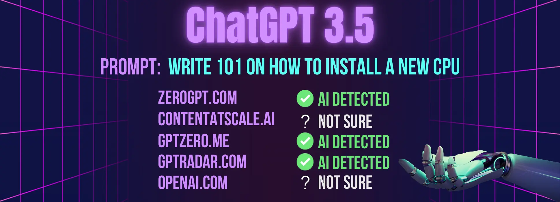 ChatGPT 3.5 results for prompt #2