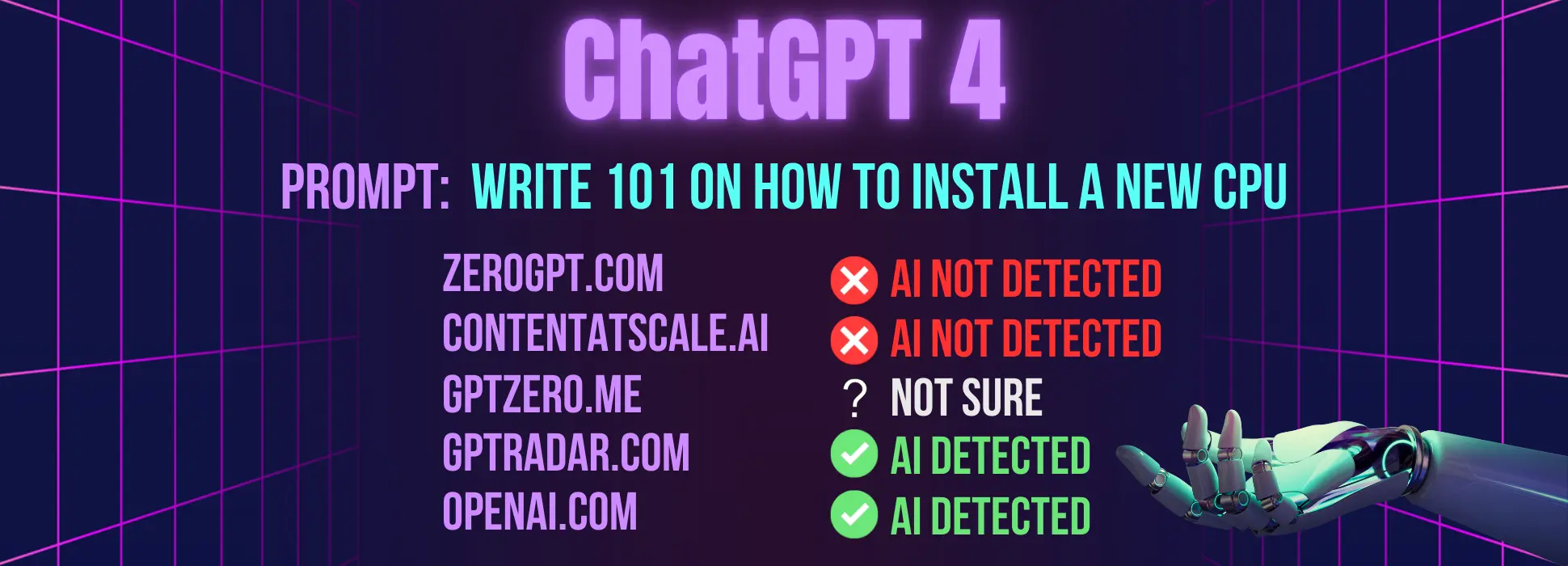 ChatGPT 4.0 results for prompt #3